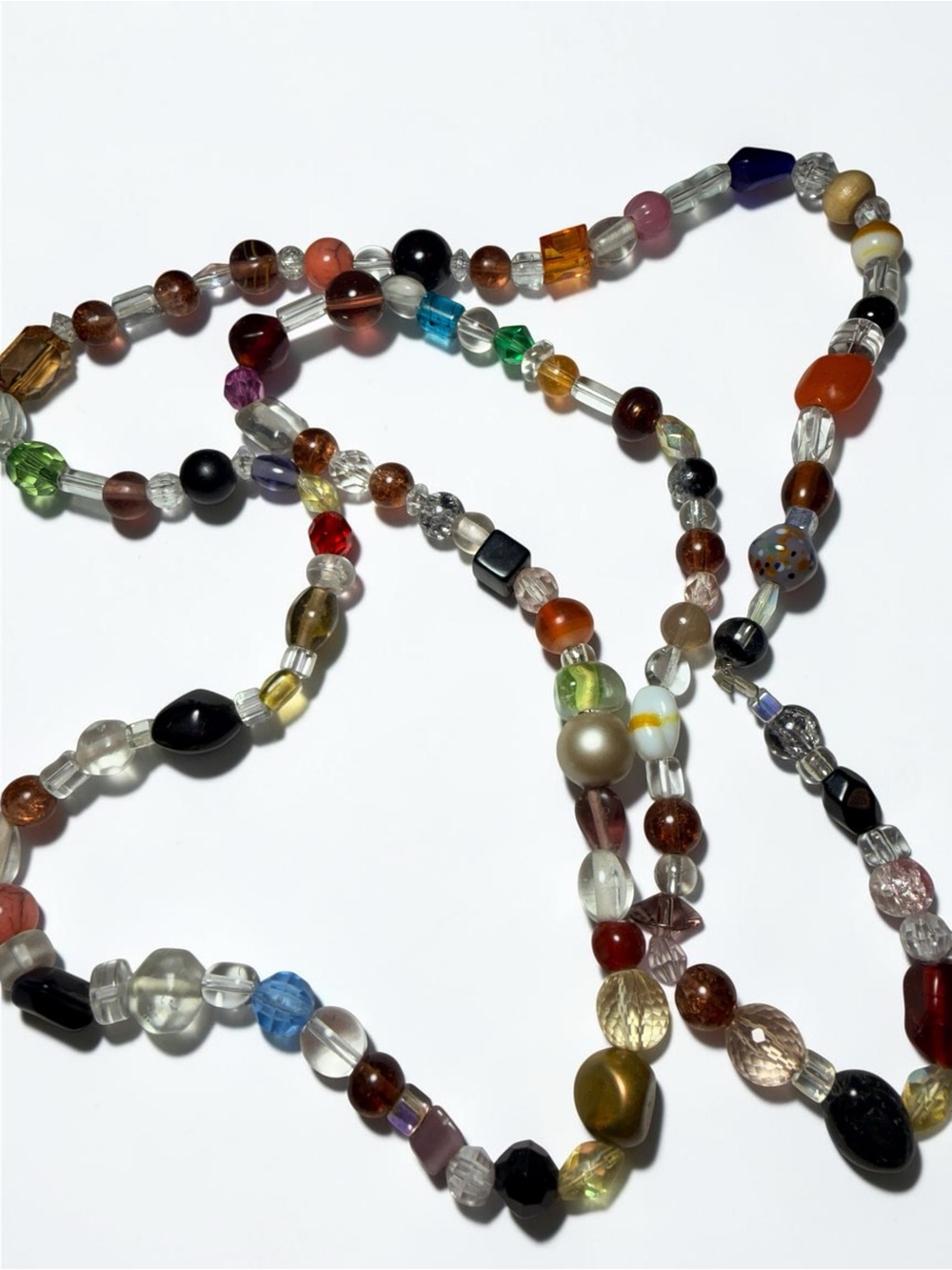 Multicolor Glass Bead Necklace - Elegant Boho Strand